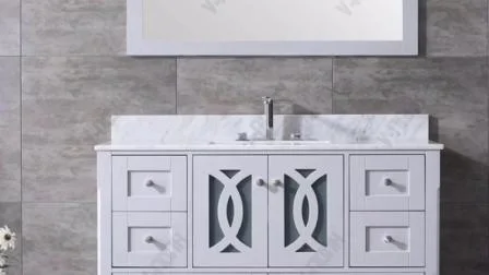 Armário de banheiro com tampo de mármore Carrara moderno de 48 polegadas de alta qualidade